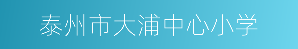泰州市大浦中心小学的同义词