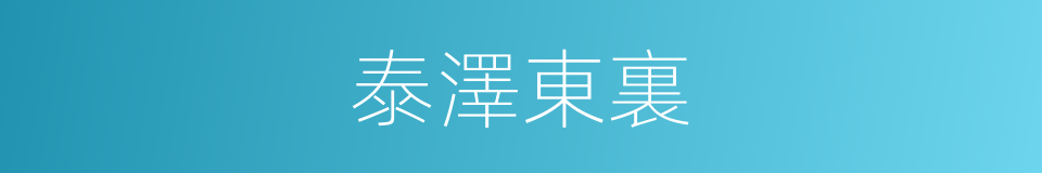 泰澤東裏的同義詞