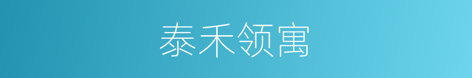 泰禾领寓的同义词