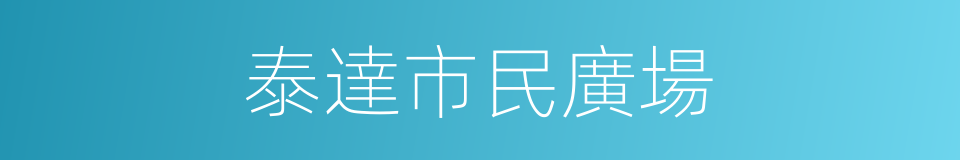 泰達市民廣場的同義詞