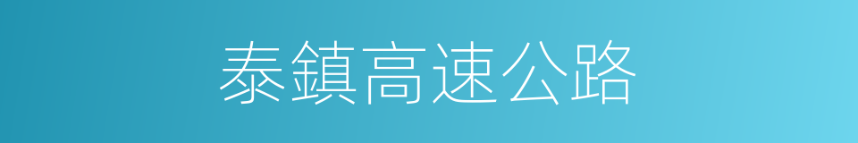 泰鎮高速公路的同義詞