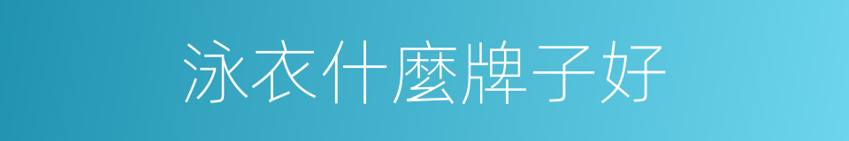 泳衣什麼牌子好的同義詞