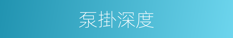 泵掛深度的同義詞