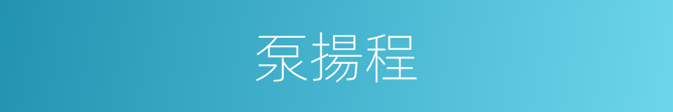 泵揚程的同義詞