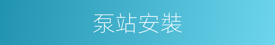 泵站安裝的同義詞