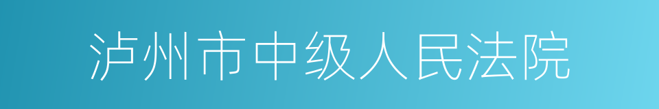 泸州市中级人民法院的同义词