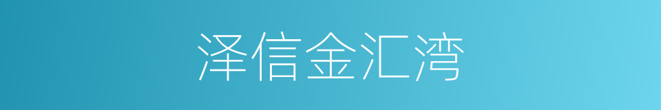 泽信金汇湾的同义词