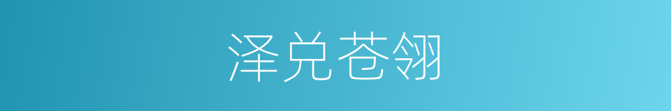 泽兑苍翎的同义词