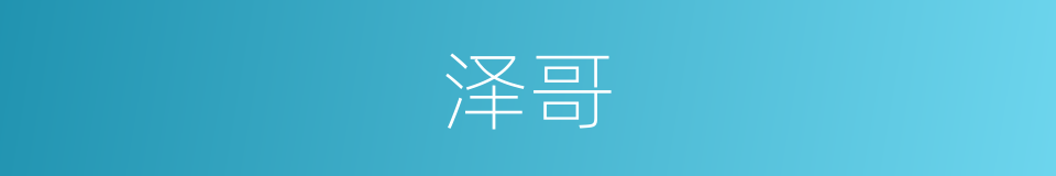 泽哥的同义词