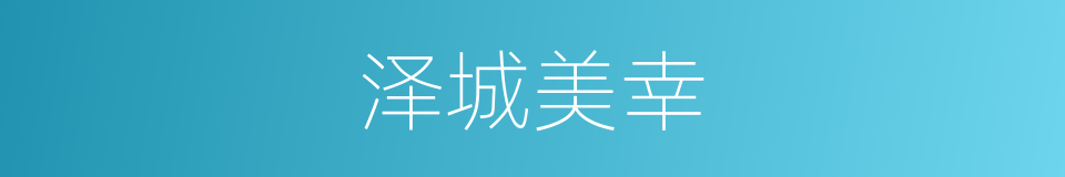 泽城美幸的同义词