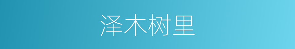 泽木树里的同义词