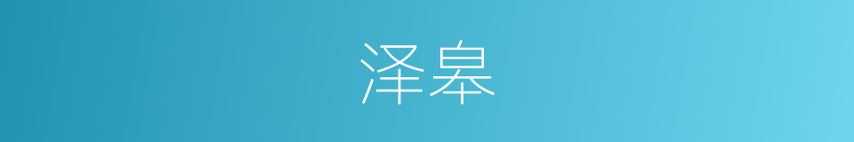 泽皋的意思