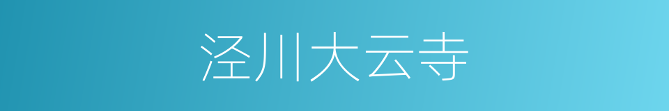 泾川大云寺的同义词