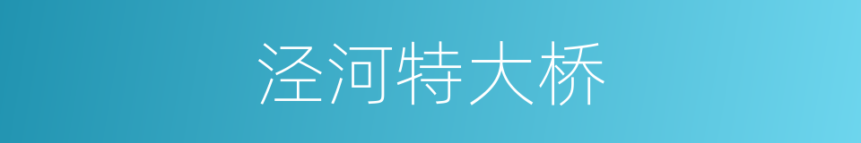 泾河特大桥的同义词