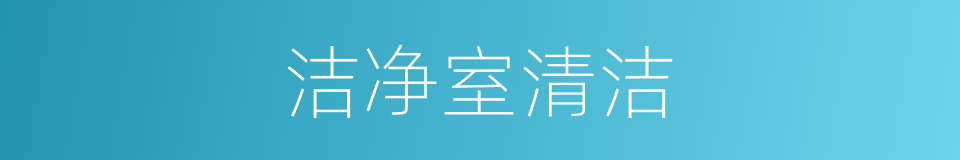 洁净室清洁的同义词