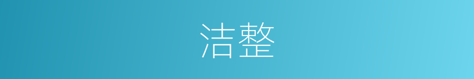 洁整的意思