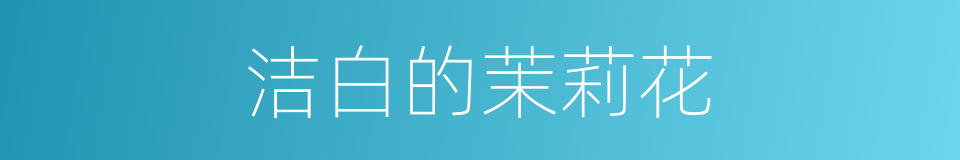 洁白的茉莉花的同义词