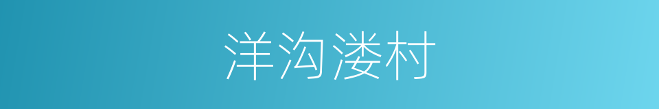 洋沟溇村的同义词