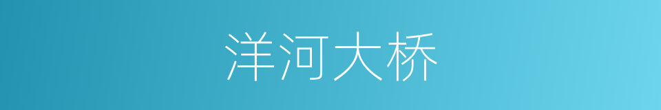 洋河大桥的同义词