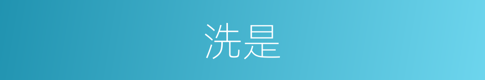 洗是的意思