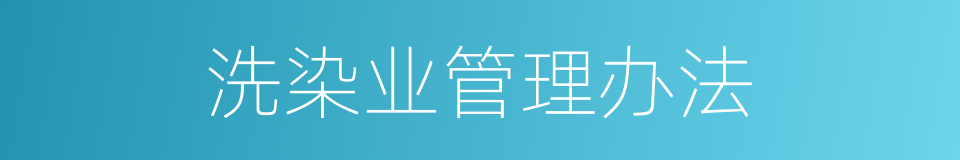 洗染业管理办法的同义词