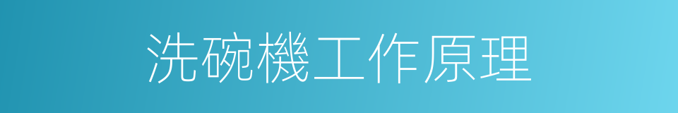 洗碗機工作原理的同義詞