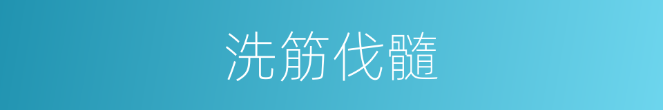 洗筋伐髓的意思
