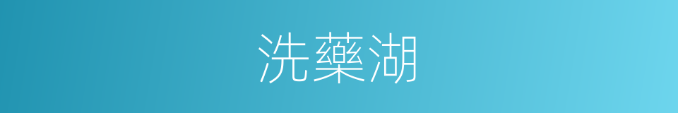 洗藥湖的同義詞