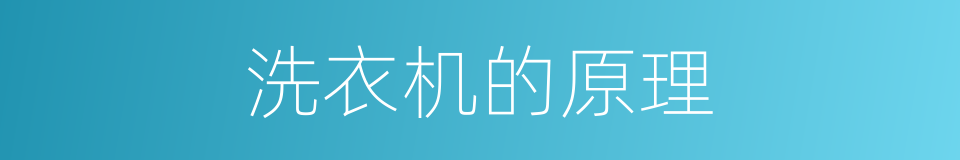 洗衣机的原理的同义词