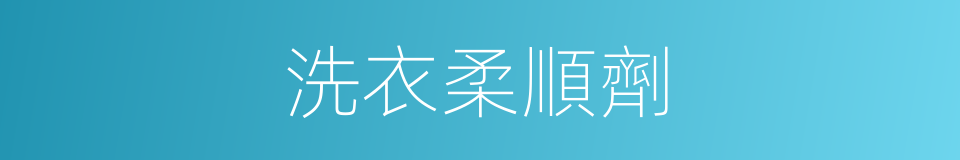 洗衣柔順劑的同義詞