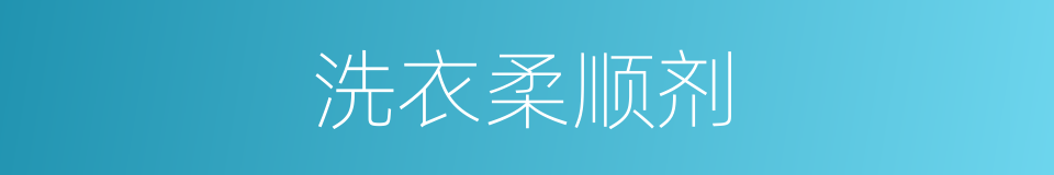 洗衣柔顺剂的同义词