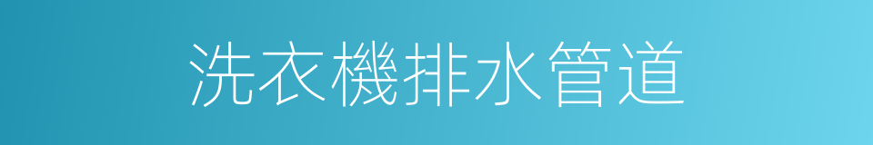 洗衣機排水管道的同義詞