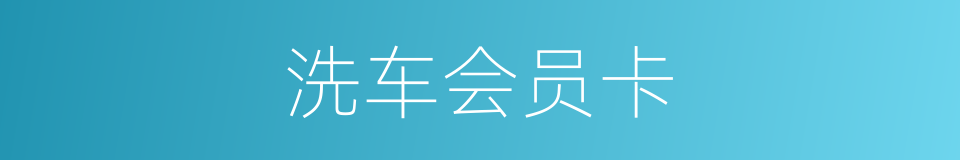洗车会员卡的同义词