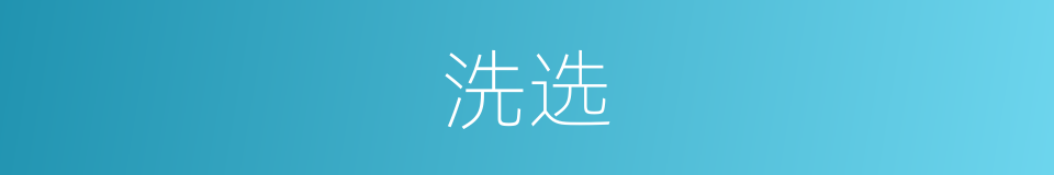 洗选的同义词