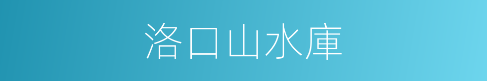洛口山水庫的同義詞