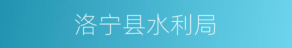 洛宁县水利局的同义词