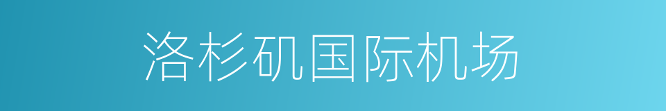 洛杉矶国际机场的同义词