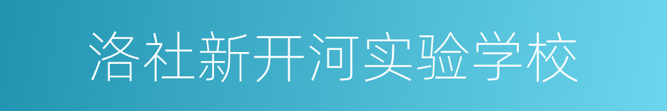 洛社新开河实验学校的同义词