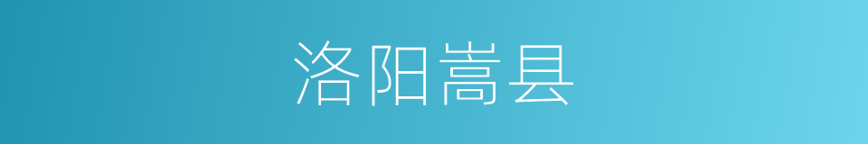 洛阳嵩县的同义词