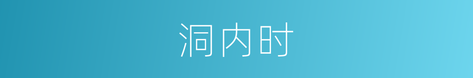 洞内时的同义词