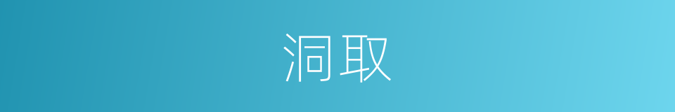 洞取的同义词