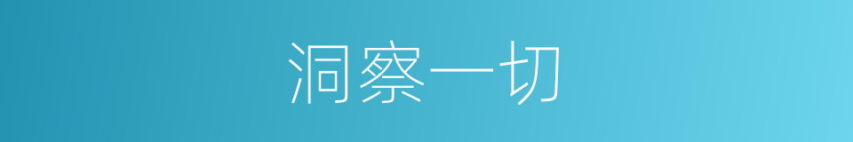 洞察一切的意思