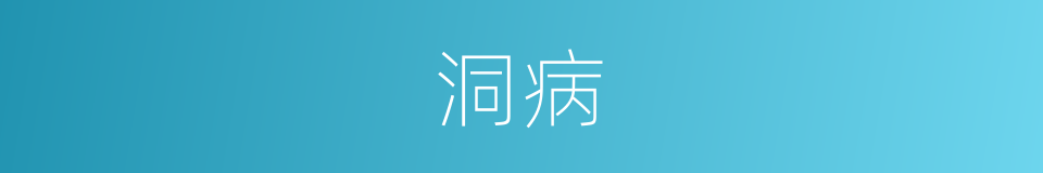 洞病的同义词