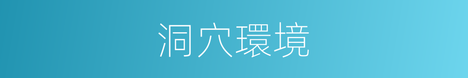 洞穴環境的同義詞