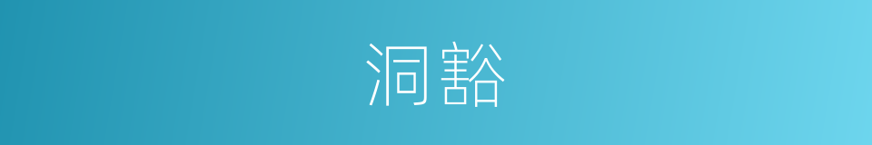 洞豁的意思