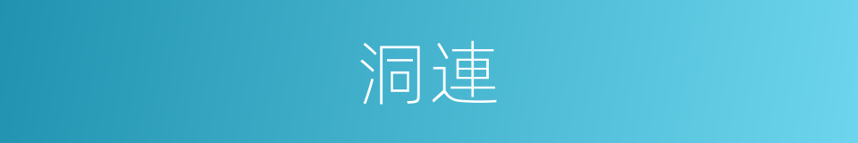 洞連的意思