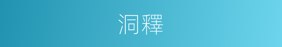 洞釋的意思