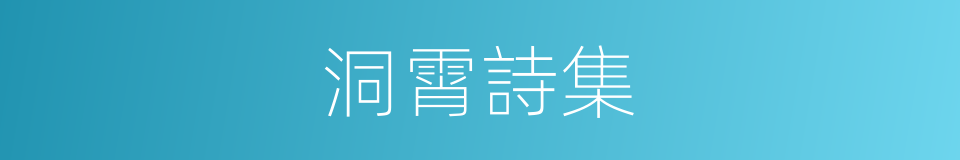 洞霄詩集的同義詞