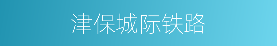 津保城际铁路的同义词