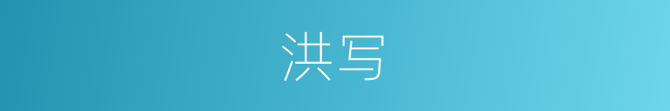 洪写的同义词